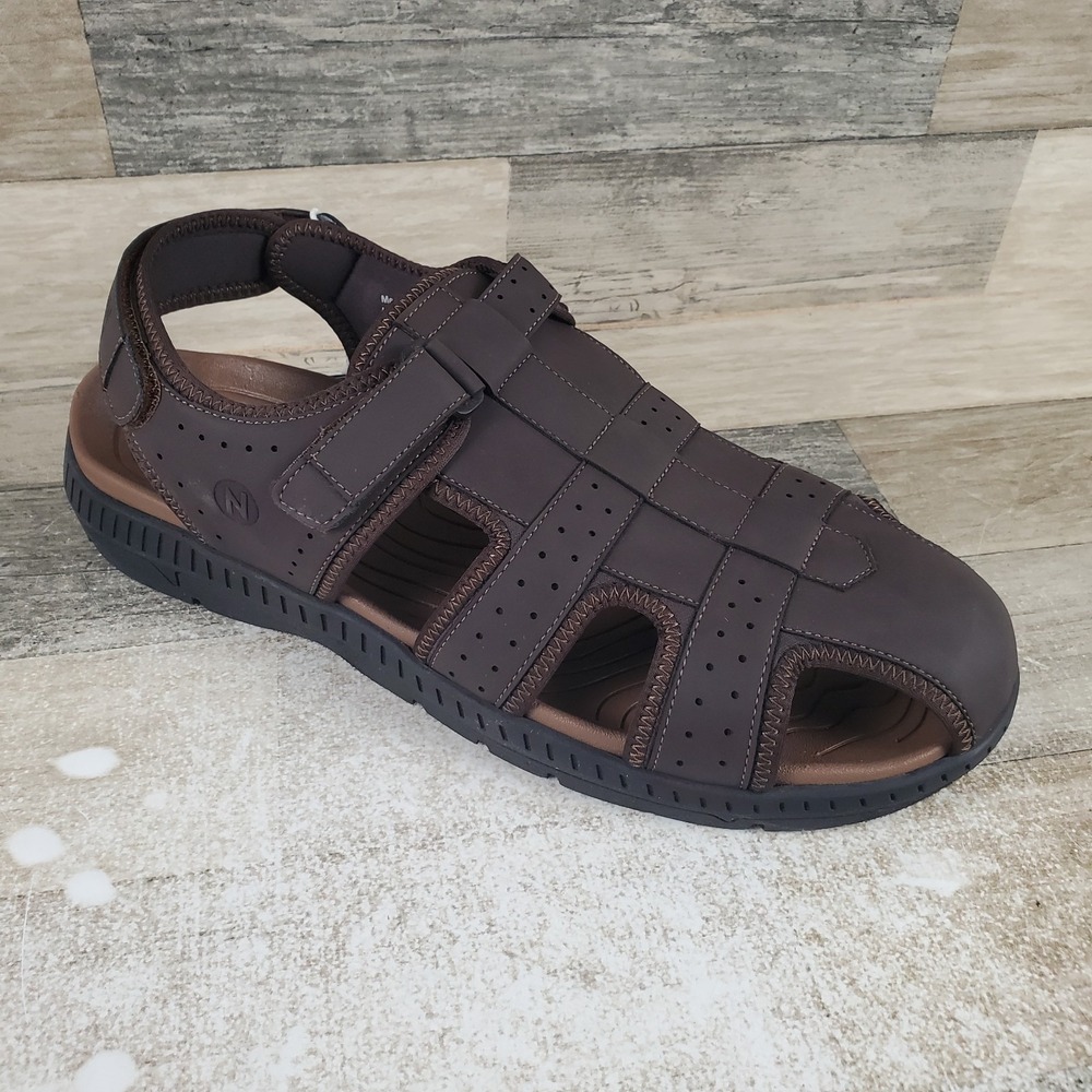 Nunn Bush Laguna Mens Fisherman Sandals Sz 13 M Brown Brun Slingback